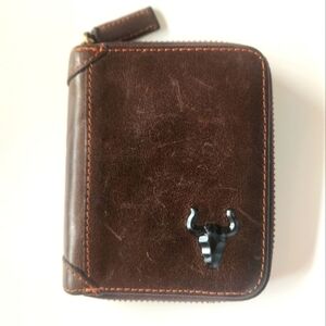 💥SOLD💥Men's Cowhide Leather Bifold Zip Around Wallet with Coin Pocket